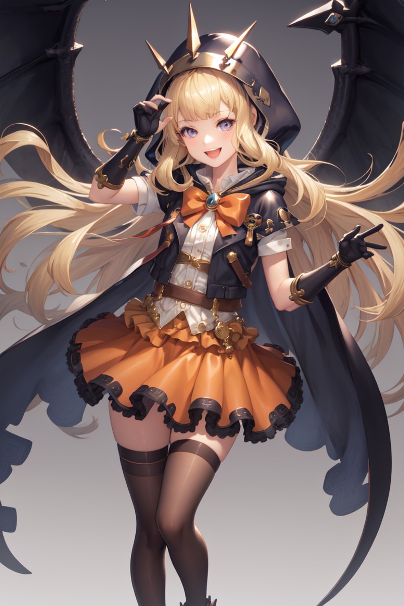 masterpiece, best quality, absurdres, perfect anatomy, 1girl, solo, Cagliostro, long hair, CagliostroHalloween, thighhighs...
